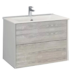 Тумба Comforty Женева-90 дуб белый с раковиной COMFORTY 90E