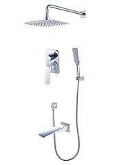 Смеситель Lemark Allegro LM5922CW для ванны и душа встраиваемый с доп. 1-функц.лейкой,хром/белый