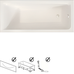 Ванна акриловая Радомир Старк 160х70 (в компл. экран, каркас, слив-перелив)