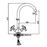 Смеситель для кухни Ledeme 4311А-2  Фото 6