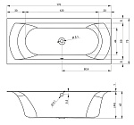 Акриловая ванна Riho Linares VELVET 170x75 (чаша,ножки) Фото 5