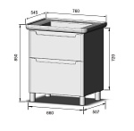 Тумба напольная с умывальником BRIZ Альби т8-75 Фото 8