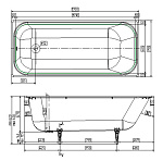 Ванна чугунная Wotte Start 170x75 с комплектом ножек Фото 4