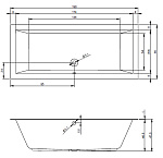 Акриловая ванна Riho LUGO 190x80 (чаша,ножки) Фото 5
