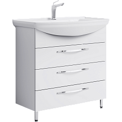 Тумба с раковиной напольная Aqwella Allegro 85см Белый