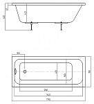 Ванна акриловая AZARIO BELLA 175х70 (чаша, экран, каркас) Фото 5