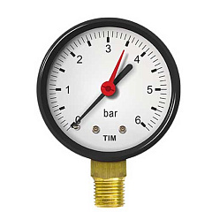 Манометр радиального подключения 50х1/4" - 6 бар TIM