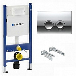 Инсталляция Geberit Duofix 458.124.21.1 с клавишей Delta 21 (хром глянец) Фото 3