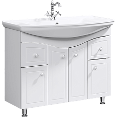 Тумба с раковиной напольная Aqwella Franchesca 105см Белый