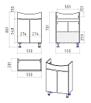 Тумба напольная с раковиной Мисти Смайл 60 белая  Фото 5