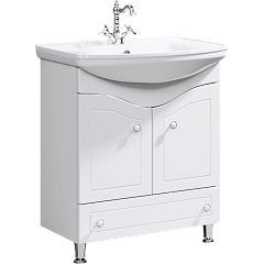 Тумба с раковиной напольная Aqwella Franchesca 75см Белый