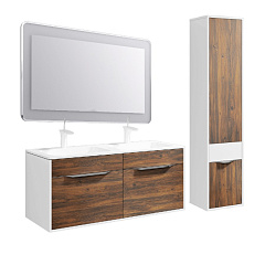 Комплект мебели для ванной Aqwella Malaga 120 Крафт темный, белый