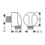 Hansgrohe Fixfit Угловой соединитель для скрыт. монтажа Фото 5