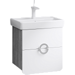 Тумба с раковиной подвесная Aqwella Alicante 55см Дуб седой, белый Фото 1