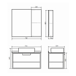 Зеркало-шкаф Comforty Кёльн-75 дуб темный Фото 4