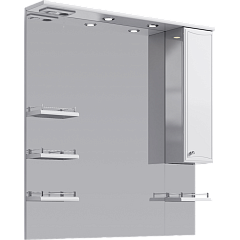 Зеркало с шкафчиком и подсветкой Aqwella Barcelona 100см Белый