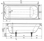 Ванна чугунная Wotte Start 170x70 с комплектом ножек Фото 4