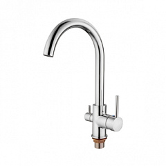 Смеситель для кухни Ledeme 4255-3L со встроенным фильтром (краном) под питьевую воду