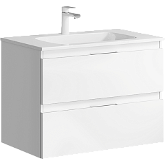 Тумба с раковиной подвесная Aqwella Accent 75см Белый