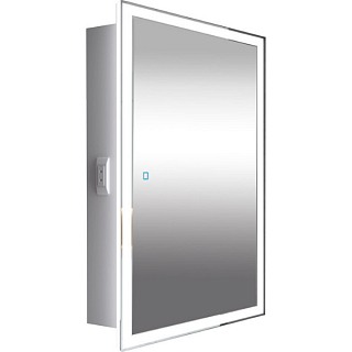 Зеркальный шкаф Alavann Rita 60 белый с подсветкой Фото 1