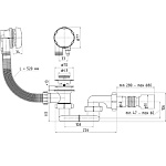 Сифон Ани для ванны ЕМ701 c переливом полуавтомат Фото 2