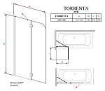 Штора на ванну Radaway Torrenta PND L 1210*1500 лев. хром/прозрач. (201203-101NL) Фото 2