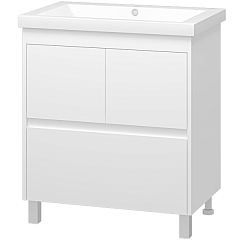 Тумба напольная с раковиной Мисти Алиса 75 белая 1 ящ.