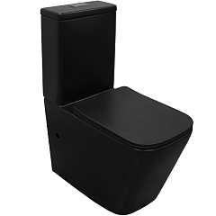 Унитаз напольный безободковый Azario Black King c сидением микролифт