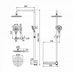 Душевой гарнитур IDDIS Ray с верхним душем и полкой Фото 2
