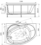 Акриловая ванна Радомир Монти 150х105 левая (в компл. экран, каркас, слив-перелив) Фото 5