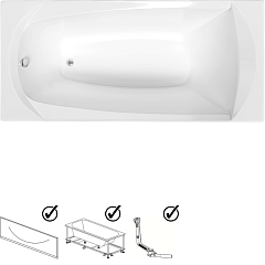 Ванна акриловая 1MarKa Elegance 170x70 (в компл. экран, каркас, слив-перелив)