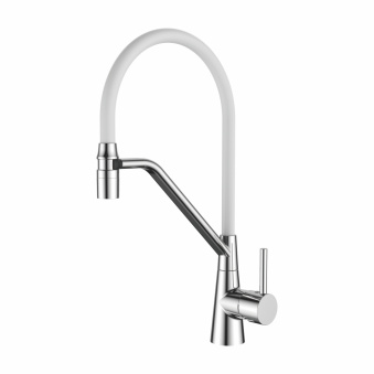 Смеситель для кухни Ledeme 4397-3L (белый/хром) Фото 1