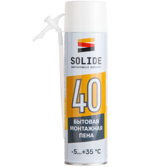 Пена монтажная бытовая всесезонная SOLIDE Foam 40 (500мл) Фото 1