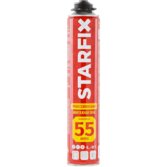 Пена монтажная профессиональная всесезонная STARFIX Gunfoam 55 (730мл) Фото 1