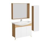 Комплект мебели для ванной Aqwella Basic 105 Дуб Золотой, белый