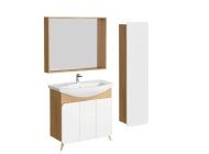 Комплект мебели для ванной Aqwella Basic 85 Дуб Золотой, белый