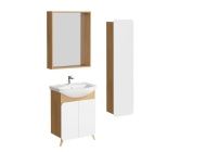 Комплект мебели для ванной Aqwella Basic 65 Дуб Золотой, белый