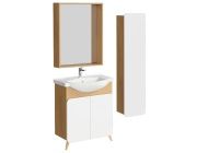 Комплект мебели для ванной Aqwella Basic 75 Дуб Золотой, белый