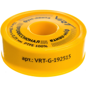 Фум-лента для газа и жидкостей VRT 0,2мм х 19мм х 15м PTFE (тефлон) Фото 1